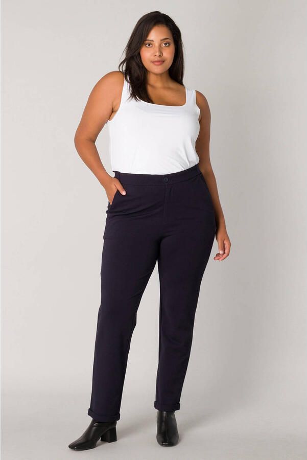Base Level Curvy jersey broek Yoella donkerblauw