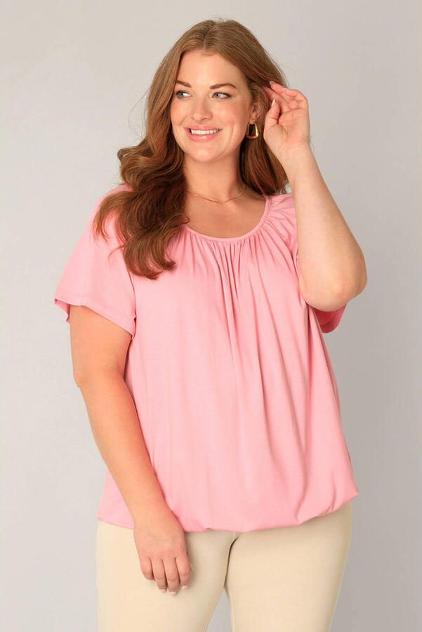 Base Level Curvy jersey top lichtroze