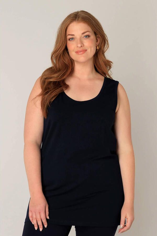 Base Level Curvy lang singlet donkerblauw