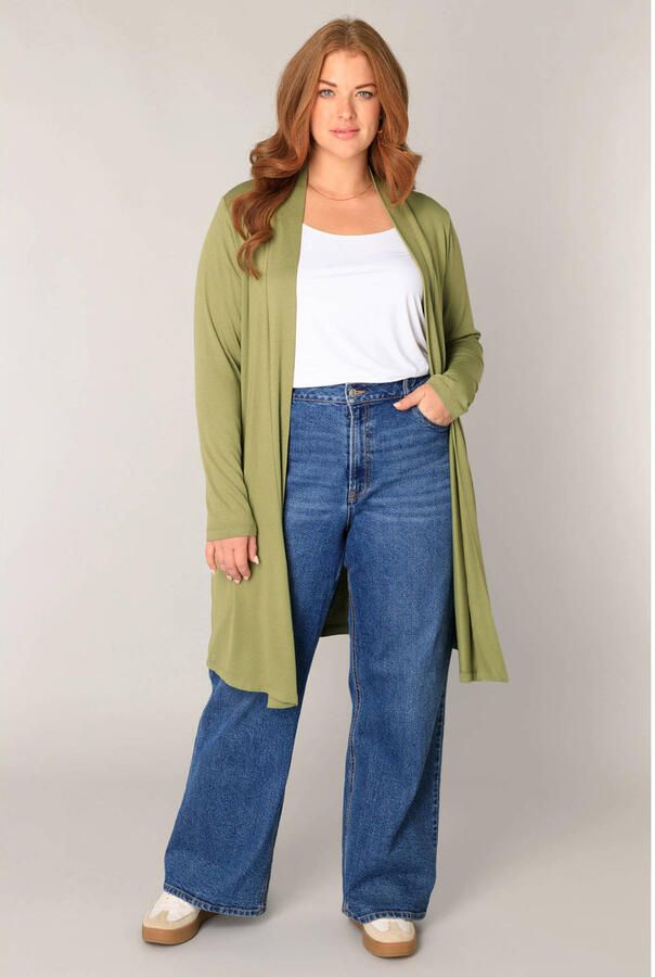 Base Level Curvy lang vest fijn gebreid