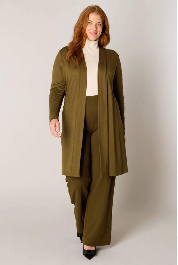 Base Level Curvy lang vest fijn gebreid