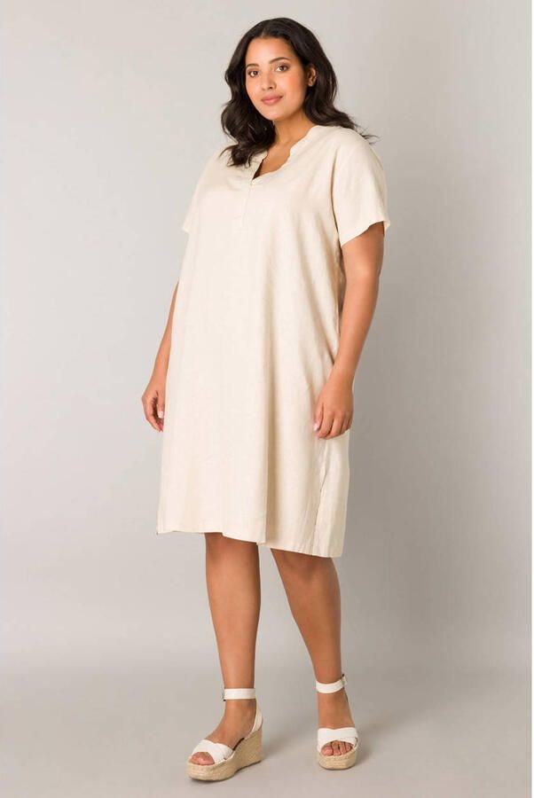 Base Level Curvy Tuniekjurk Yacinthe Zomerjurk met linnen