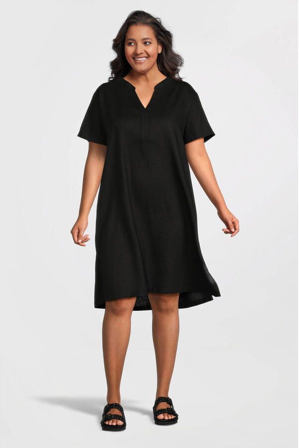 Base Level Curvy Tuniekjurk Yacinthe Zomerjurk met linnen - Foto 2