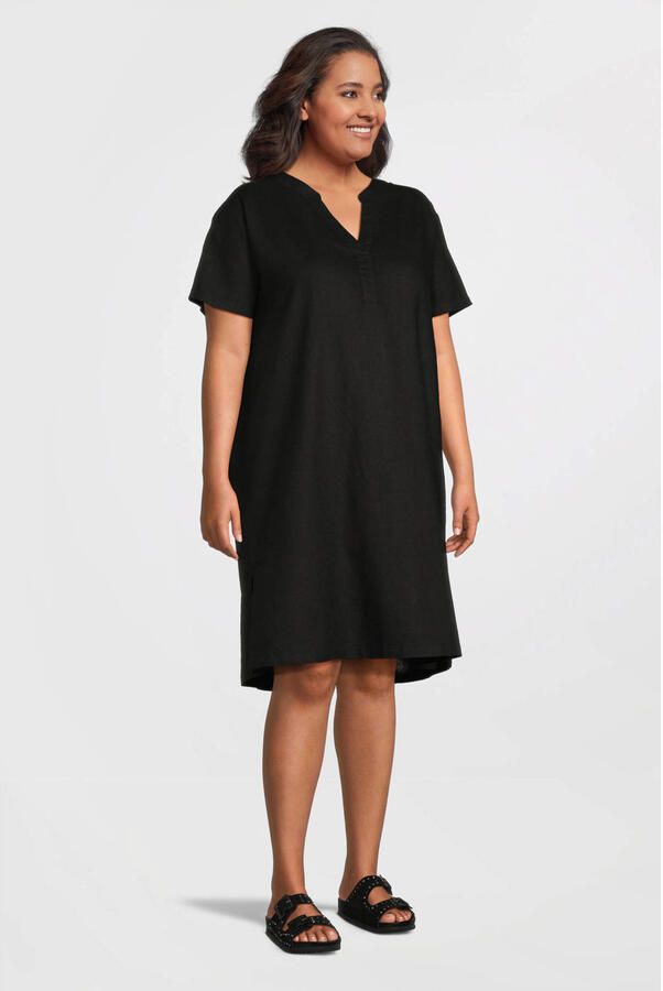 Base Level Curvy Tuniekjurk Yacinthe Zomerjurk met linnen - Foto 3