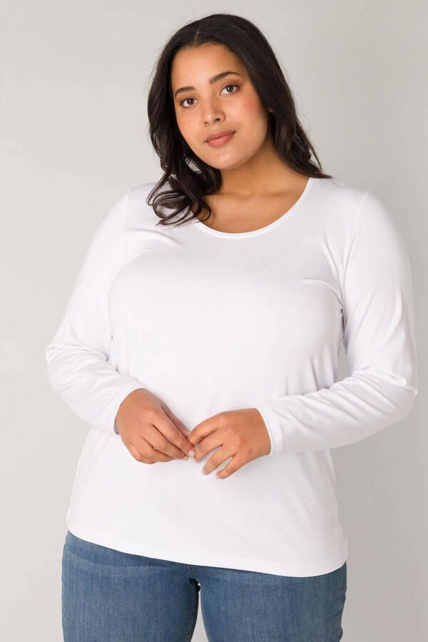 Base Level Curvy Shirt met lange mouwen met een ronde hals - Foto 3