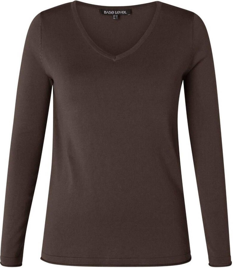 Base Level Curvy Gebreide trui Anine met v-hals