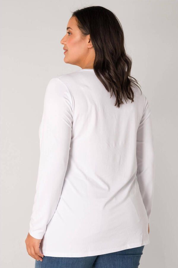 Base Level Curvy Shirt met lange mouwen met v-hals