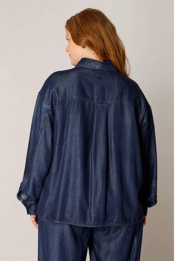 Base Level Curvy Plus Size blouse donkerblauw - Foto 2