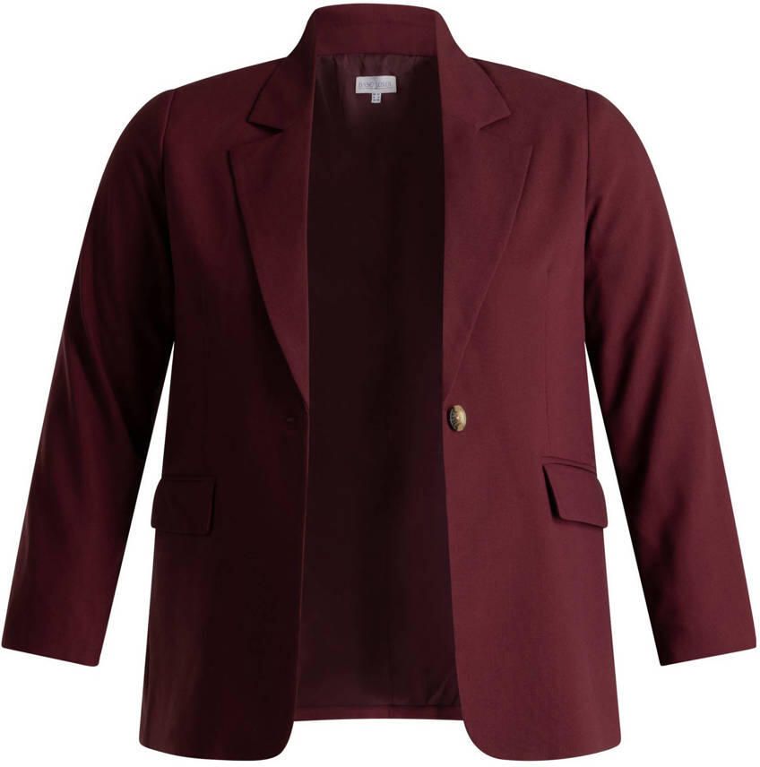 Base Level Curvy regular blazer donkerrood
