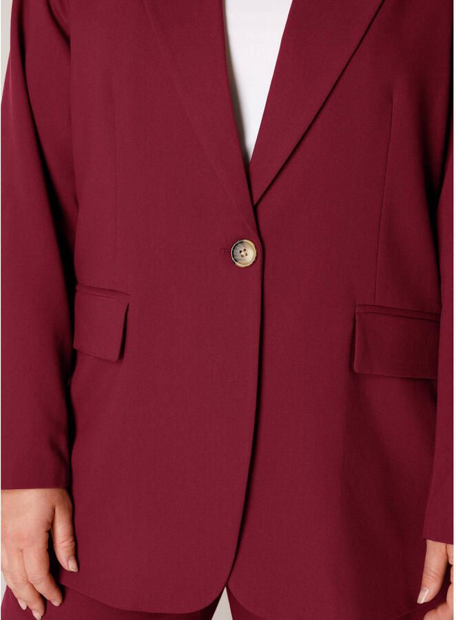Base Level Curvy regular blazer donkerrood - Foto 2