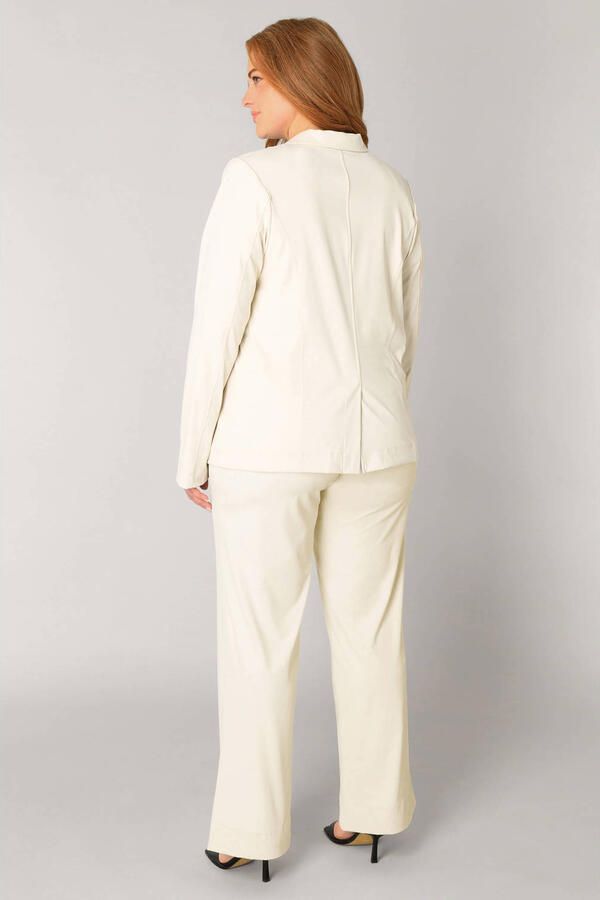 Base Level Curvy regular blazer travelstof ecru - Foto 2