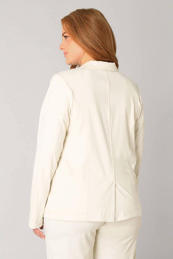 Base Level Curvy regular blazer travelstof ecru - Foto 3