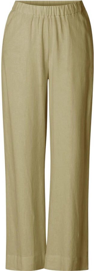 Base Level Curvy Linnen broek Yula Zomerbroek linnen-viscosemix met elastische tailleband
