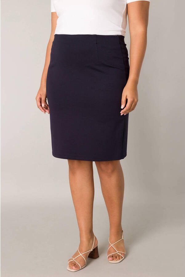 Base Level Curvy rok Amily donkerblauw - Foto 3