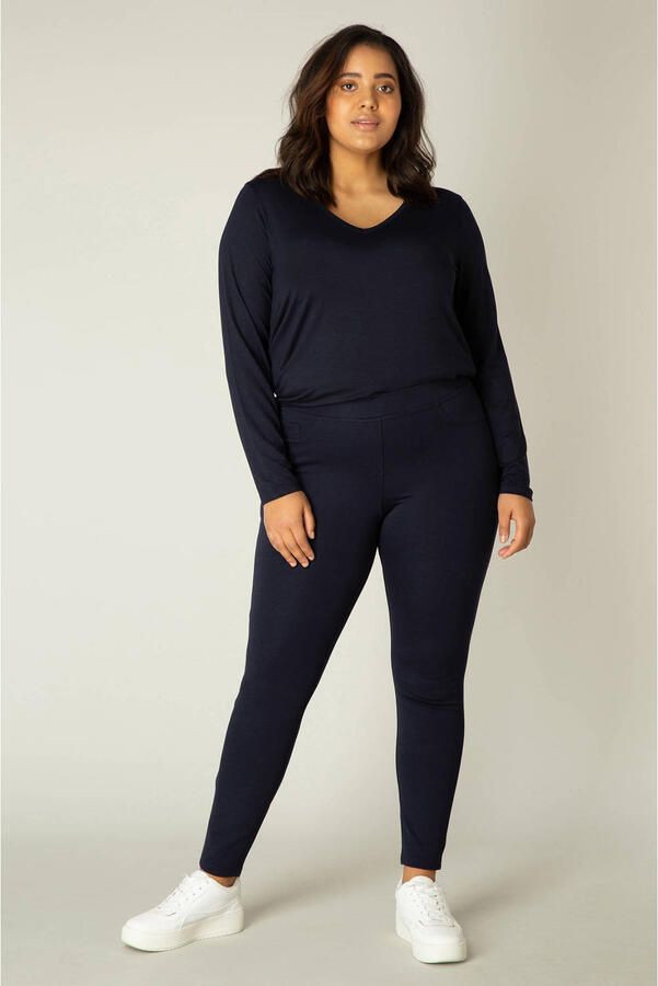Base Level Curvy skinny tregging Arnika donkerblauw - Foto 2