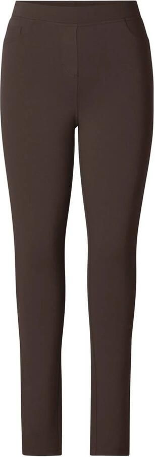 Base Level Curvy slim high waist broek donkerbruin