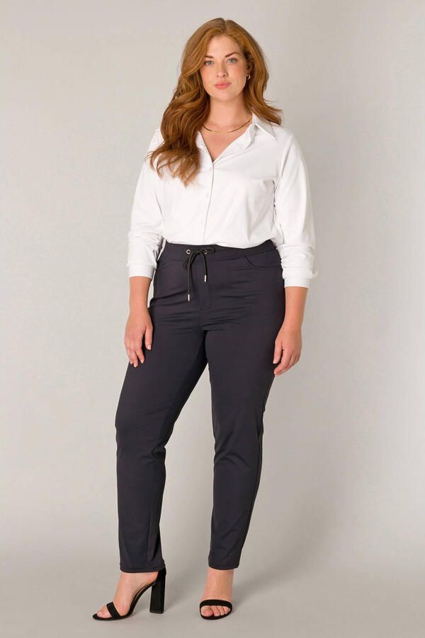Base Level Curvy Stoffen broek Liana Zomerbroek met stretch en trekkoord in jeggings-stijl