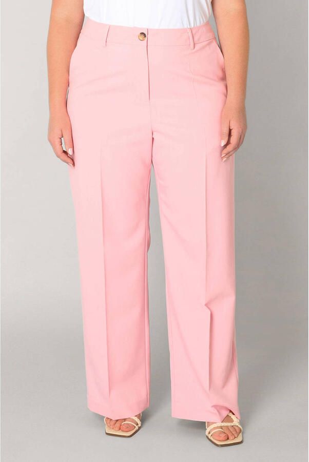 Base Level Curvy straight leg broek lichtroze