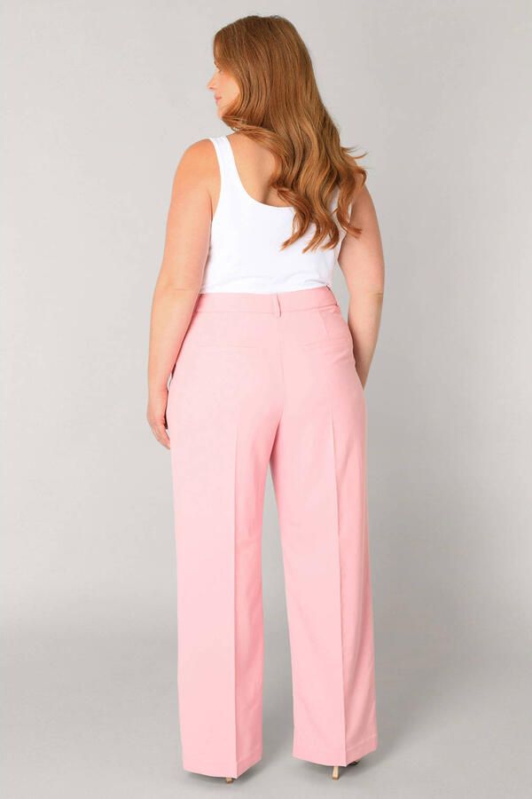 Base Level Curvy straight leg broek lichtroze - Foto 2