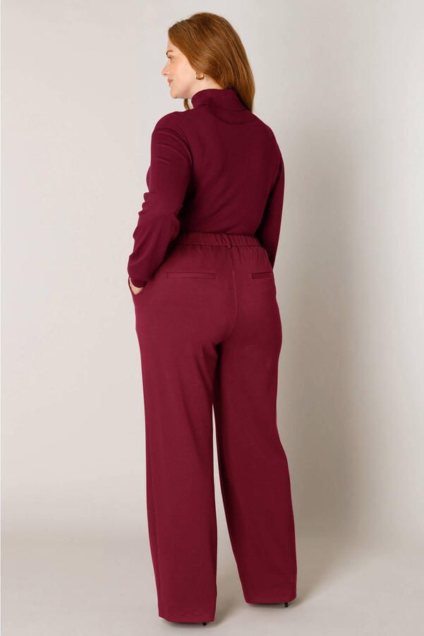 Base Level Curvy straight leg pantalon Plus Size donkerrood - Foto 2
