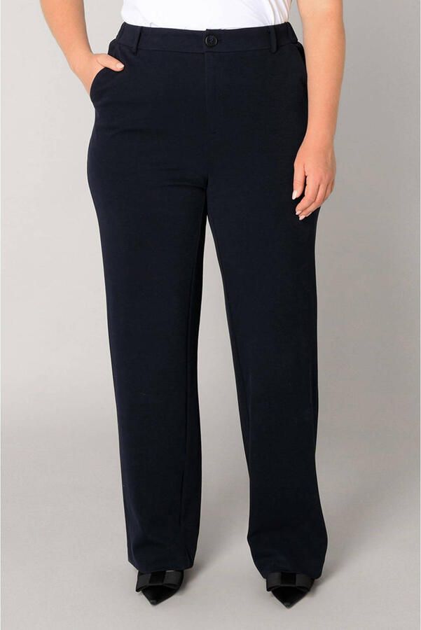 Base Level Curvy straight regular waist capri donkerblauw