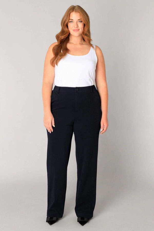 Base Level Curvy straight regular waist capri donkerblauw - Foto 2