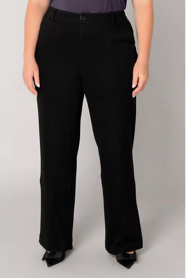 Base Level Curvy straight regular waist pantalon zwart