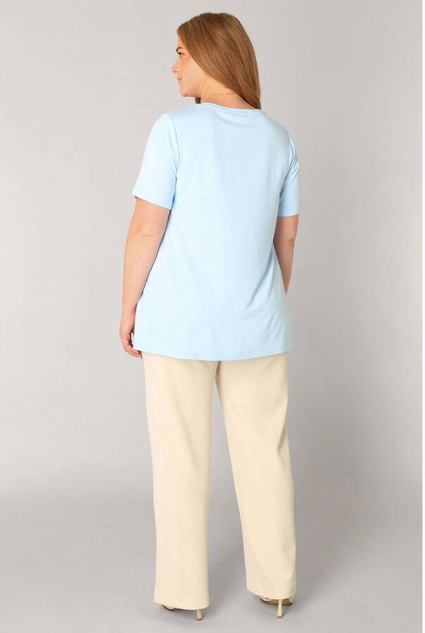 Base Level Curvy T-shirt lichtblauw - Foto 3