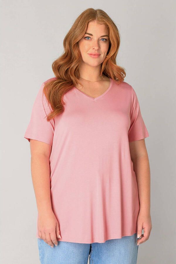 Base Level Curvy T-shirt lichtroze