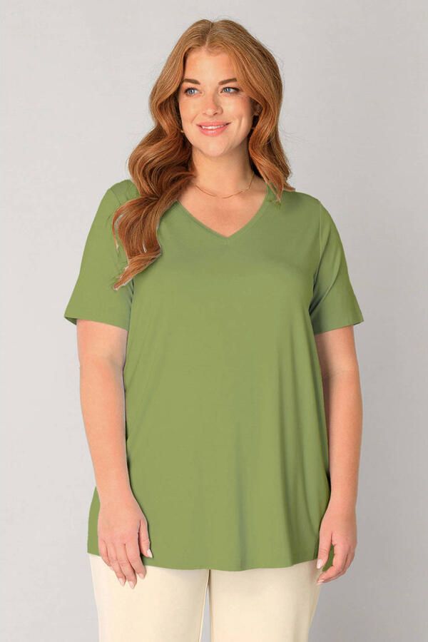 Base Level Curvy T-shirt olijfgroen