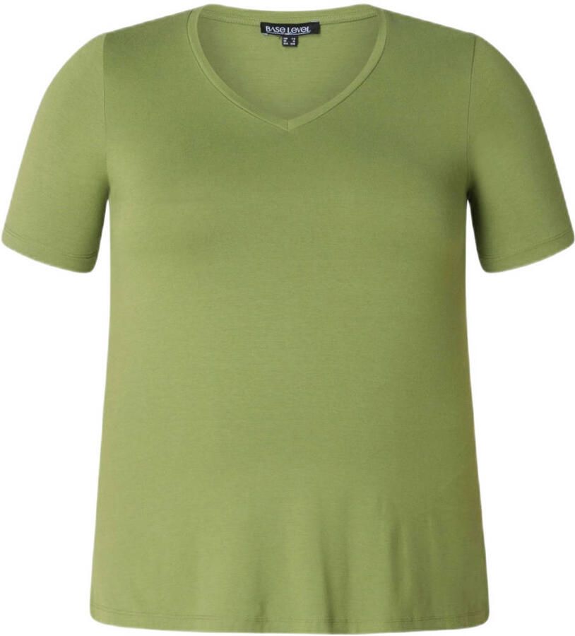 Base Level Curvy T-shirt olijfgroen - Foto 2