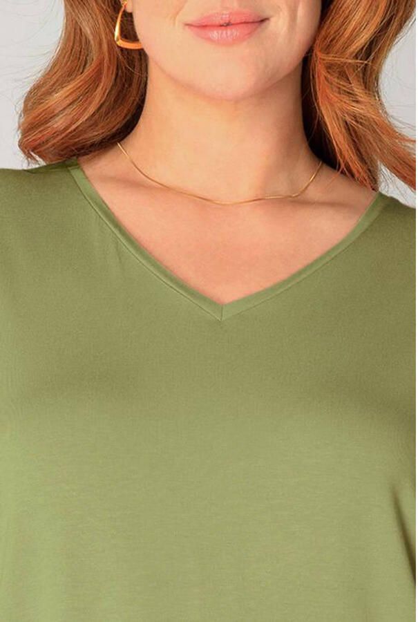 Base Level Curvy T-shirt olijfgroen - Foto 3