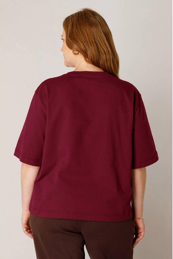 Base Level Curvy T-shirt Plus Size donkerrood - Foto 2