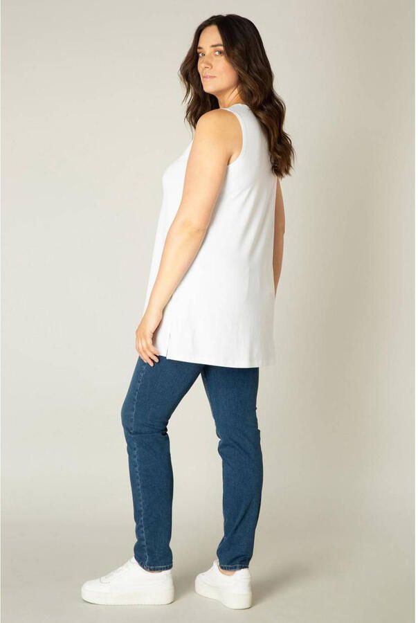 Base Level Curvy Lang shirt Abbigale mouwloos aan de zijkanten gesplitst