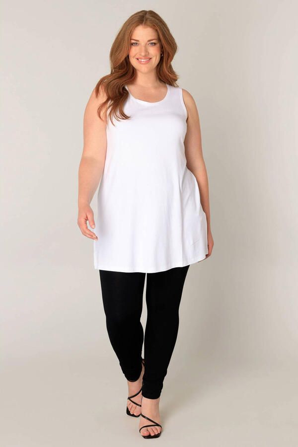 Base Level Curvy Lang shirt Abbigale mouwloos aan de zijkanten gesplitst - Foto 5