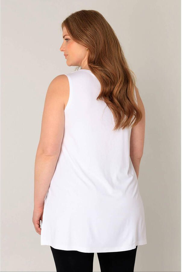 Base Level Curvy Lang shirt Abbigale mouwloos aan de zijkanten gesplitst - Foto 3