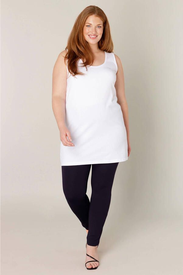 Base Level Curvy Top Over de heupen vallend model met splitjes bij de zoom