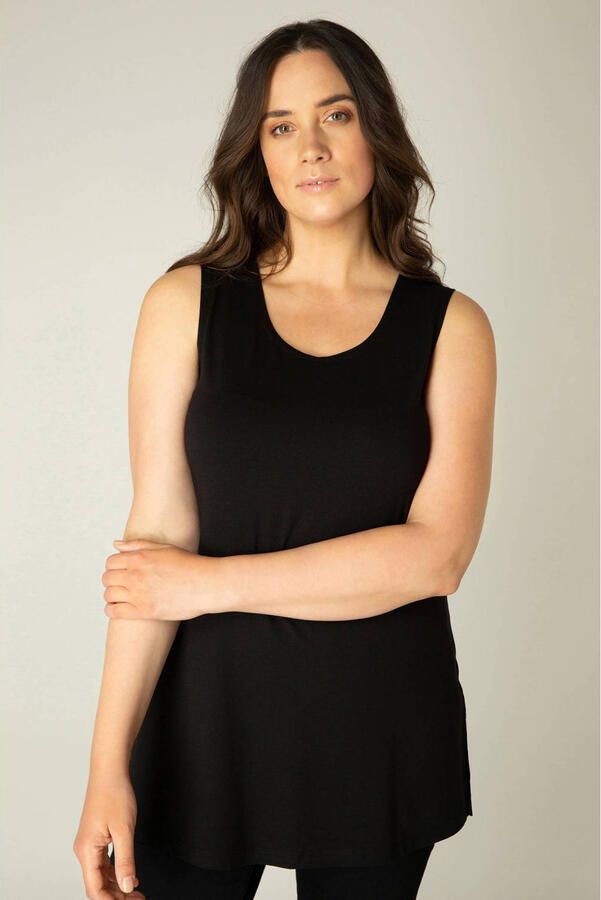 Base Level Curvy Top Over de heupen vallend model met splitjes bij de zoom - Foto 2