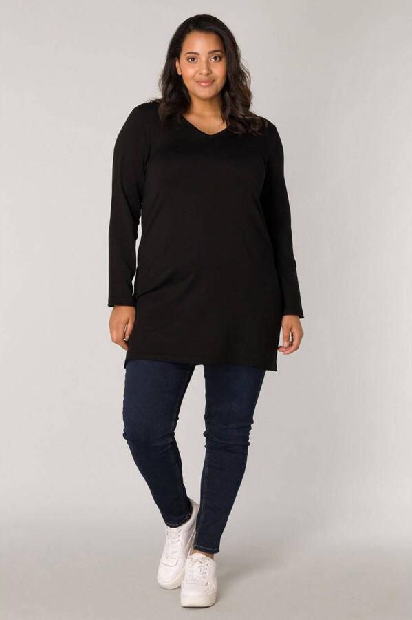 Base Level Curvy Trui met V-hals BAS-ANINE-LONG Fijntricotkwaliteit - Foto 2