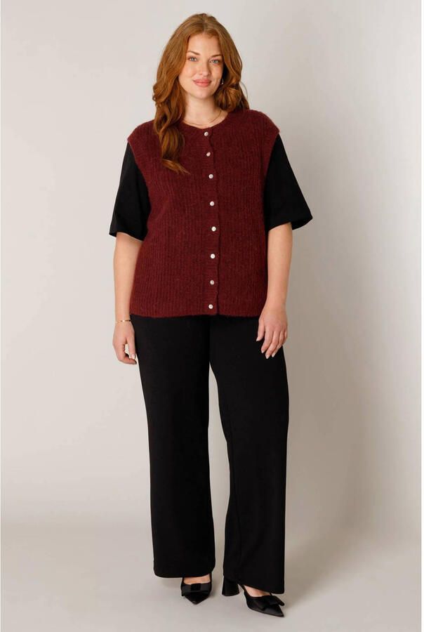 Base Level Curvy top Plus Size donkerrood - Foto 2