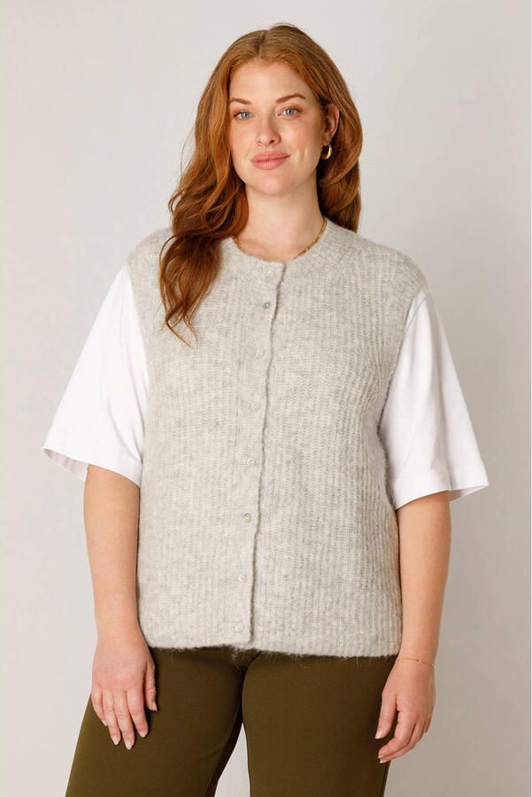 Base Level Curvy top Plus Size lichtgrijs - Foto 2
