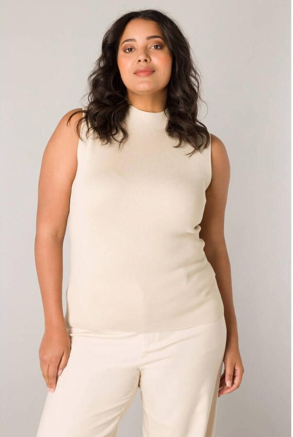 Base Level Curvy top Yaline beige - Foto 2