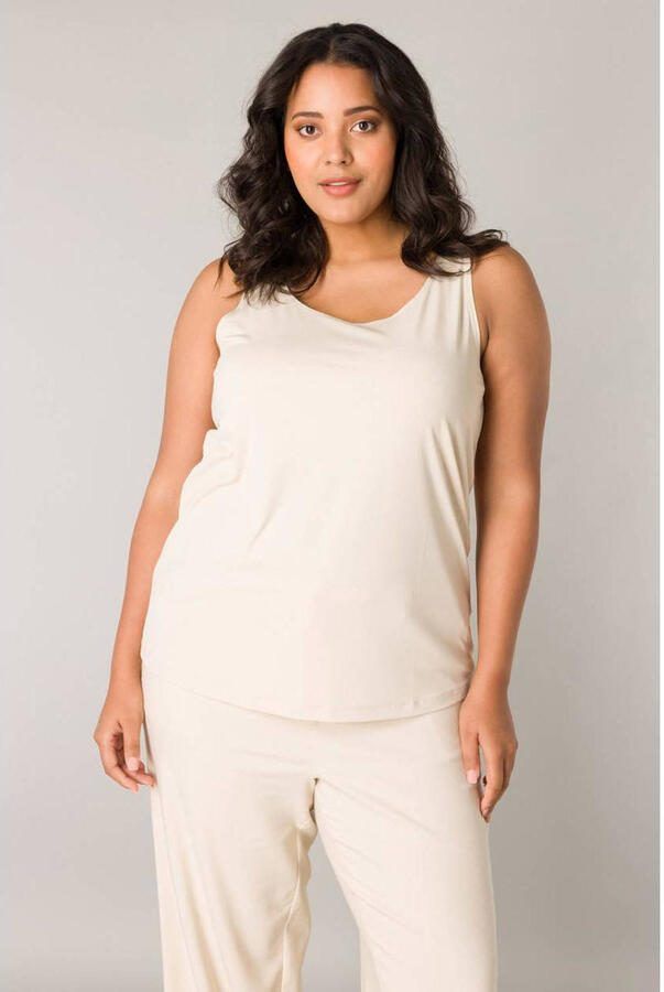 Base Level Curvy top Yanne travelstof beige - Foto 2