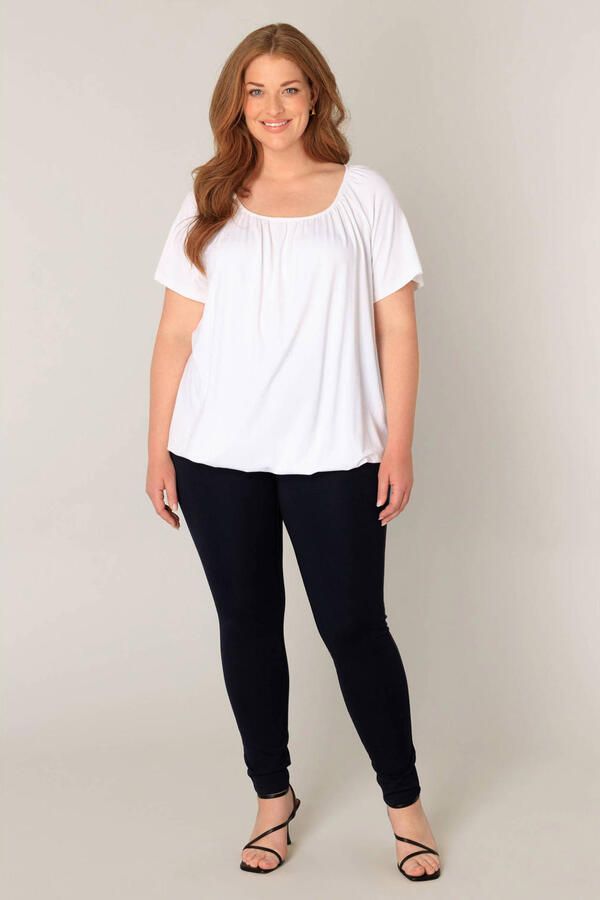 Base Level Curvy Ballonshirt Yoni met aangerimpelde ronde hals - Foto 3