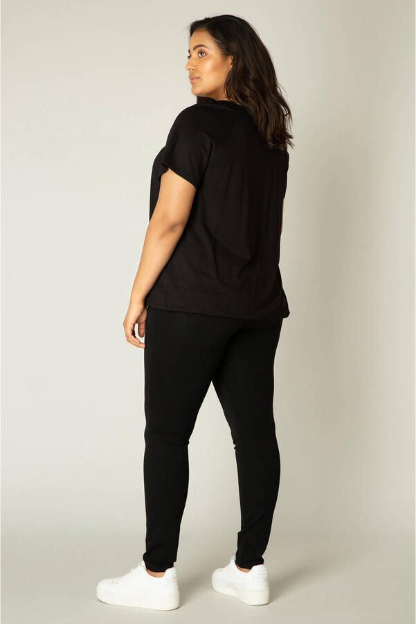 Base Level Curvy Ballonshirt Yoni met aangerimpelde ronde hals