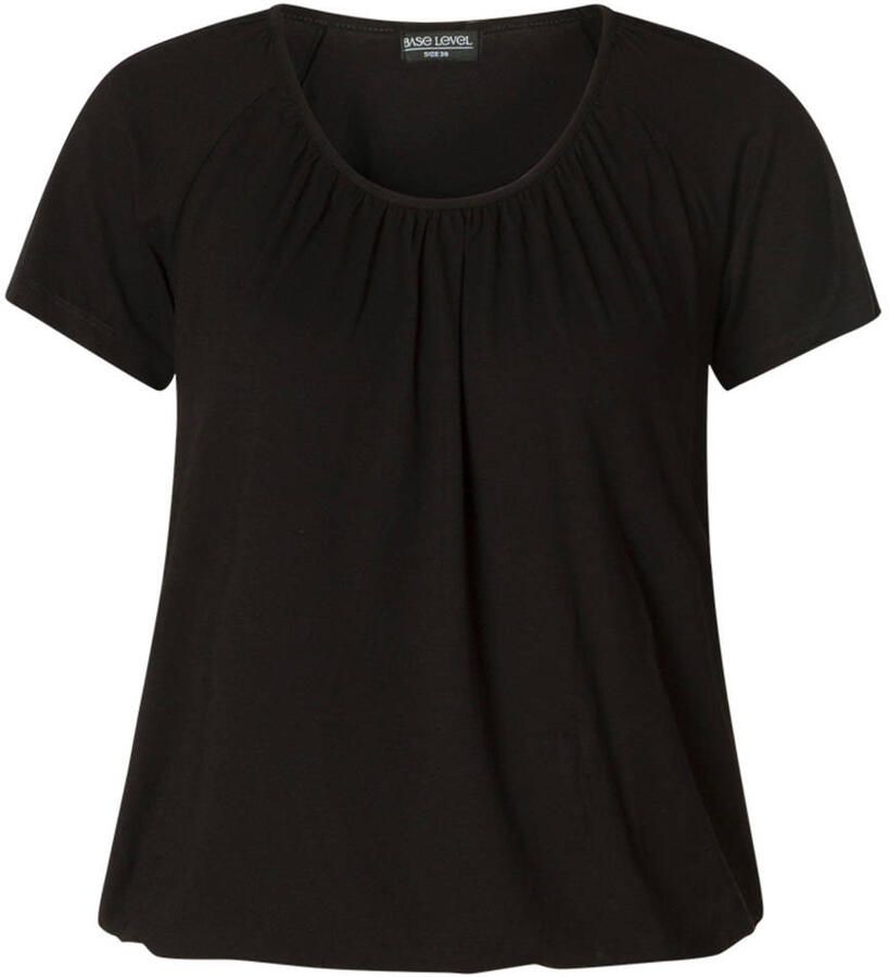 Base Level Curvy Ballonshirt Yoni met aangerimpelde ronde hals - Foto 2