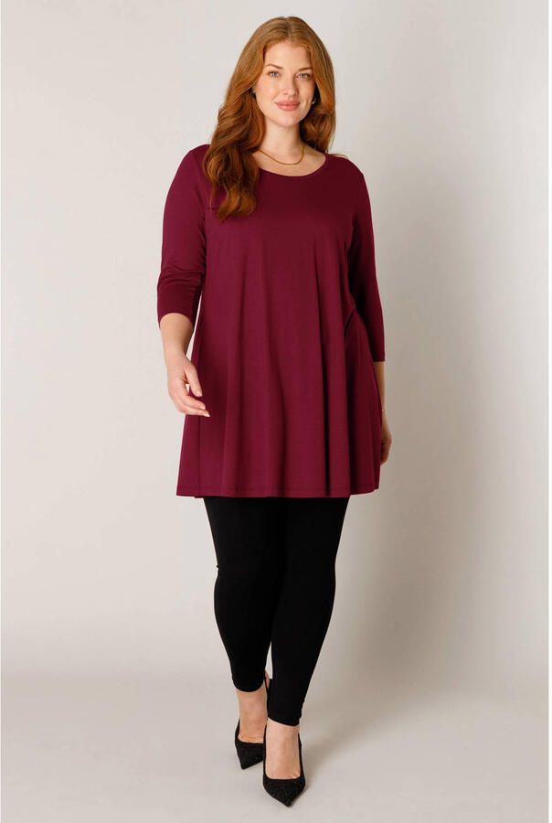 Base Level Curvy tuniek bordeaux