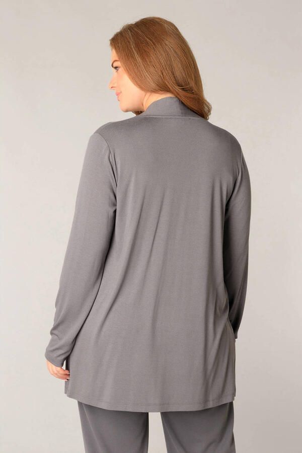 Base Level Curvy vest grijs fijn gebreid - Foto 2