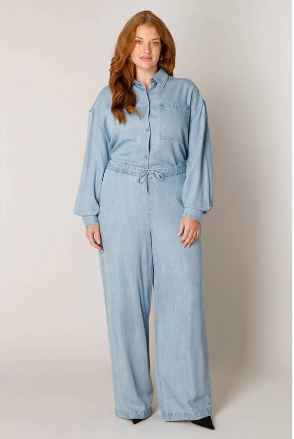 Base Level Curvy wide leg broek Plus Size lichtblauw - Foto 2