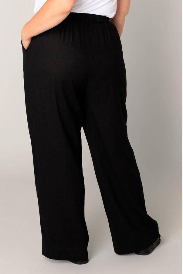Base Level Curvy Linnen broek Yula Zomerbroek linnen-viscosemix met elastische tailleband - Foto 3
